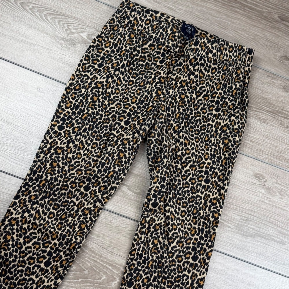 J.Crew Women Winnie Pant Leopard Print Animal Skin Brown Size 4